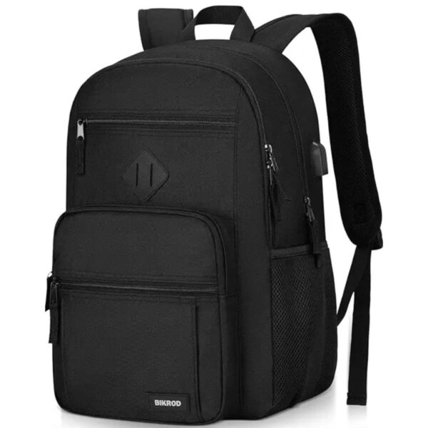 BIKROD 15.6" Laptop Backpack - Lightweight Travel & School Bookbag - Black Image 1