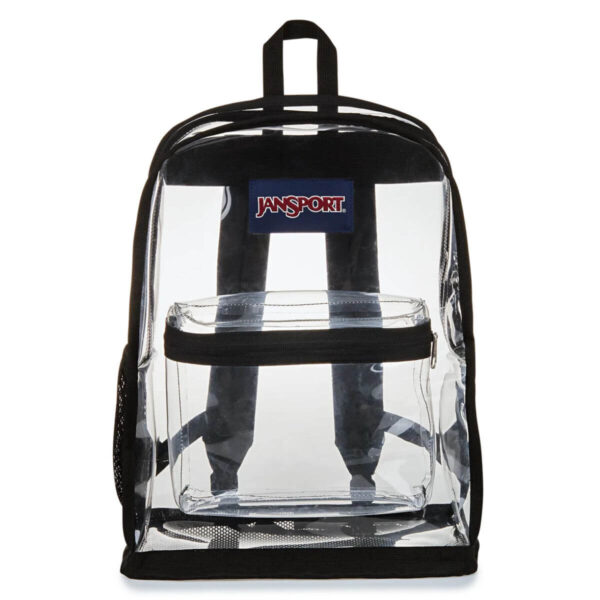 JanSport Clear Pack 25.5L Transparent Backpack - Water Bottle Pocket & Mesh Bottom Image 1