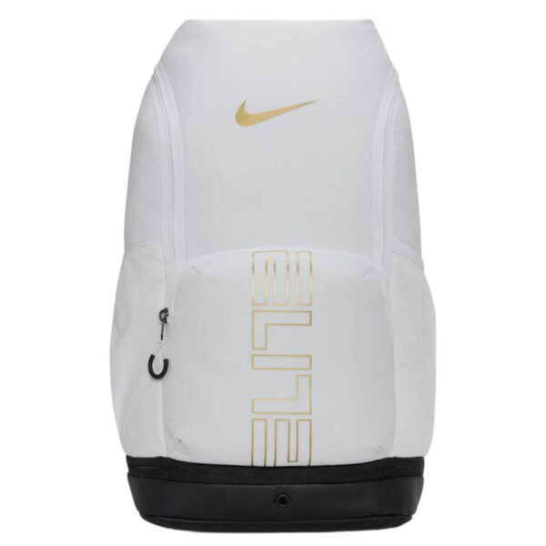 Nike Varsity Elite 32L Unisex Backpack - White/Black/Metallic Gold Image 1