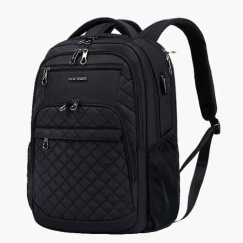 KROSER 17-Inch Travel Laptop Backpack - Quilted Water-Repellent Bag with USB Port Image 1