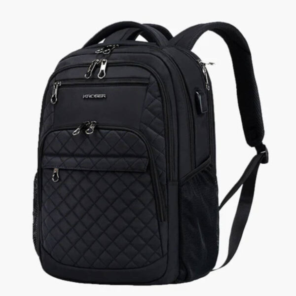 KROSER 17-Inch Travel Laptop Backpack - Quilted Water-Repellent Bag with USB Port Image 1