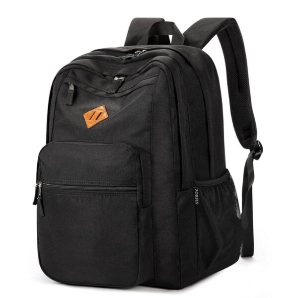 ZORFIN 26L Black Backpack - Water Resistant Travel & College Bookbag Image 1