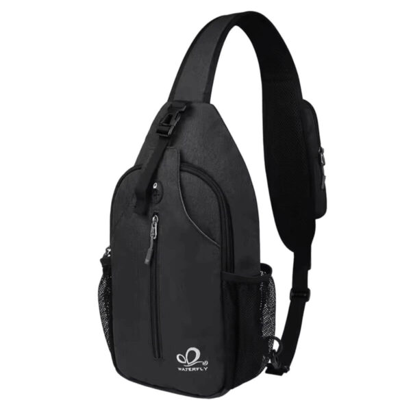 Travel Hiking Chest Bag – Lightweight Crossbody Sling Backpack and Casual Daypack, Black Image 1