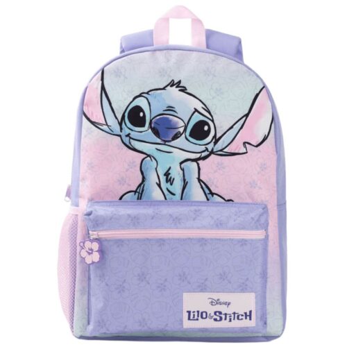 Disney Lilo & Stitch Girls Purple and Pink Backpack – Durable Polyester School Bag with Adjustable Straps Image 1