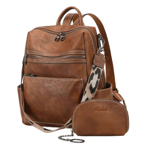 Designer Fashion Handbag - Faux Leather Backpack for Women and Work Travel Shoulder Bag Image 1