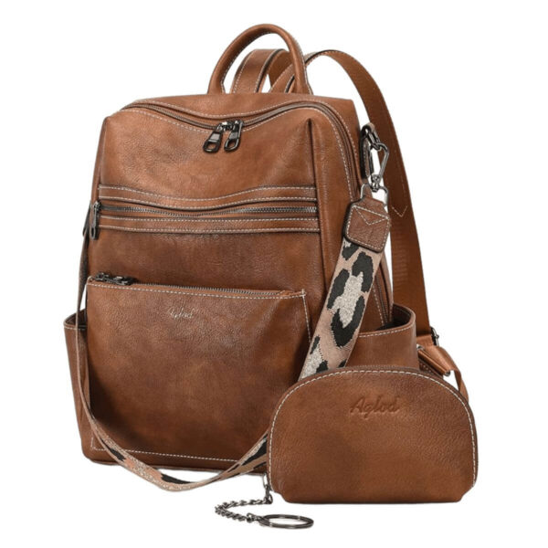 Designer Fashion Handbag - Faux Leather Backpack for Women and Work Travel Shoulder Bag Image 1
