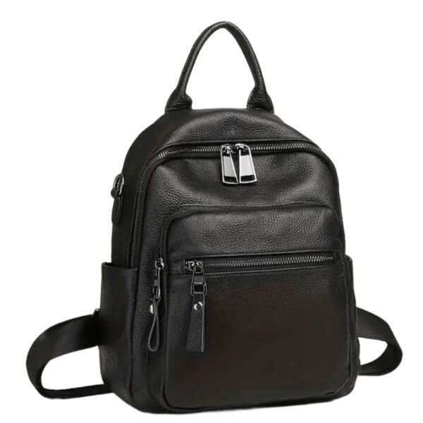 Fashion Designer Convertible Shoulder Bag - Real Soft Genuine Leather Backpack for Women, Black Image 1