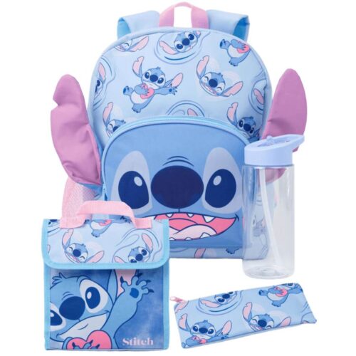 Disney Lilo and Stitch Girls 4-Piece Backpack Set – Includes School Bag, Lunch Bag, Pencil Case, and Water Bottle Image 1