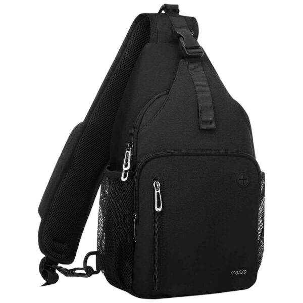 MOSISO Crossbody Sling Backpack – Travel Hiking Daypack with USB Charging Port and Square Pocket Image 1